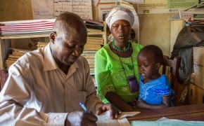 Amos Kasingabalya seeing patients at Nagwere Health Clinic
